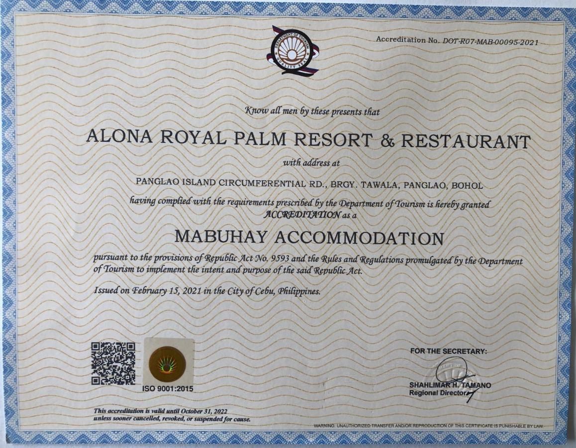 Alona Royal Palm Resort Panglao Exterior foto